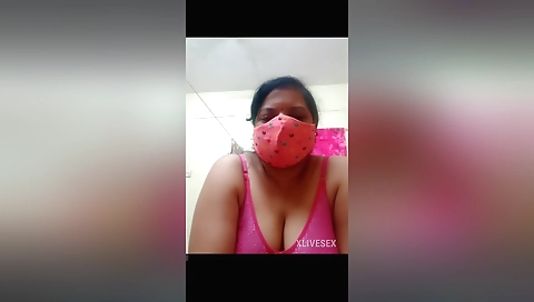 Amateur indian brunette naked in her house webcam video