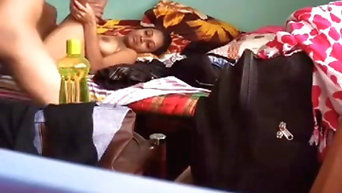 Beautiful brunette girl with big boobs in a hidden cam