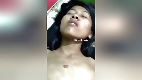 Beautiful hairy girl is fucked on camera and fucked in POV