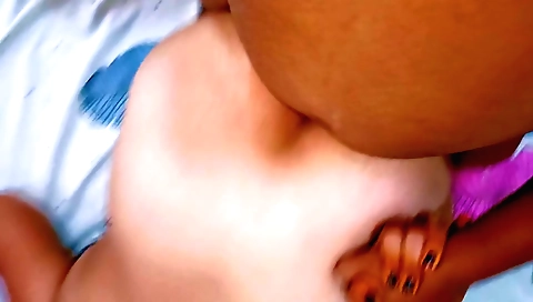 Indian woman riding with a dude in her natural body