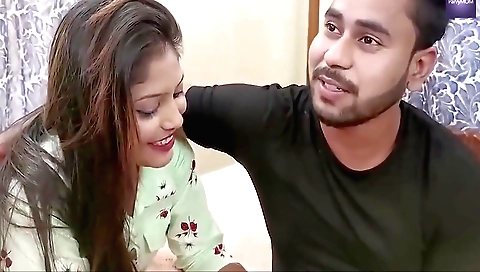 Indian brunette and her best friend sharing a big boner