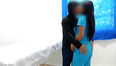 Indian nurse seduces a patient and takes his dick in her mouth