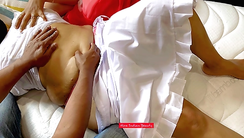 Indian belly butt girl gets her belly filled with a cock