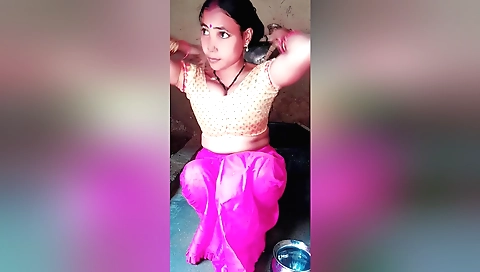 Busty brunette in her bath and taking bath with you