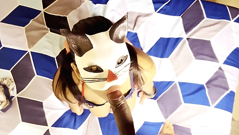 Indian stepsister-in-law wears mask and gets her pussy fucked