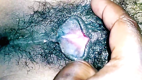 Hairy babe enjoys sex with her boyfriend after massage