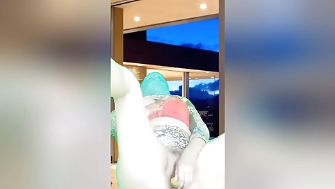 Hot girl with a big ass plays with her pussy in hd video