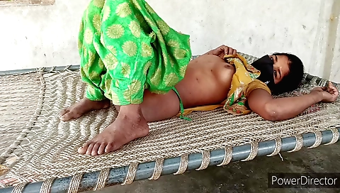 Indian girl taking off clothes and showing off her hairy pussy