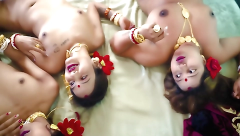 Indian stepbrothers share foursomes with two wives