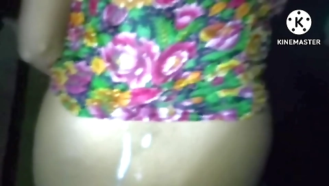 Amateur brunette with small tits in bath room pov public