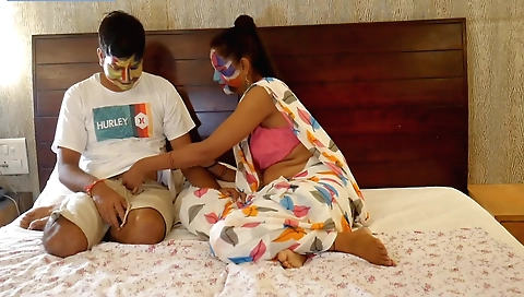 Sexy teacher gives an amateur blowjob to the student