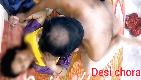 Sexy indian teen in black blouse gets fucked on bed