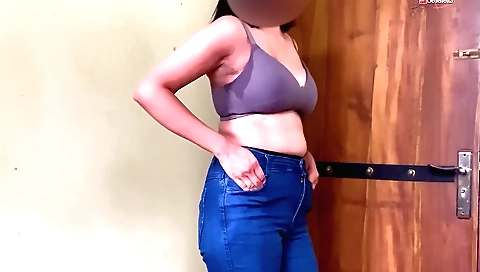 Indian brunette in a sexy outfit with a sexy mouth