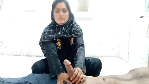 Amateur brunette with huge natural tits plays with pussy