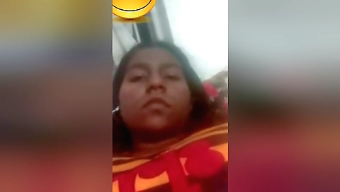 Busty brunette hairy girl showing her hairy bush on webcam