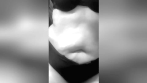 Horny amateur brunette naked in front of her slave