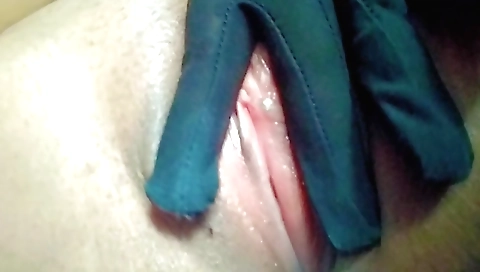 A girl masturbates her wet pussies with fingers and a cock