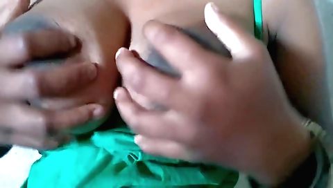 Amateur woman with natural big tits and hairy pussy