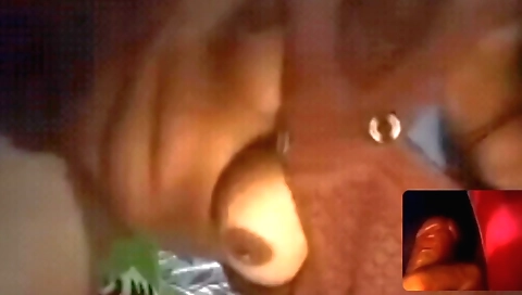 Indian beauty with sexy hair enjoys touching fingers