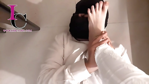 Indian foot fetish video with a hot brunette in bondage