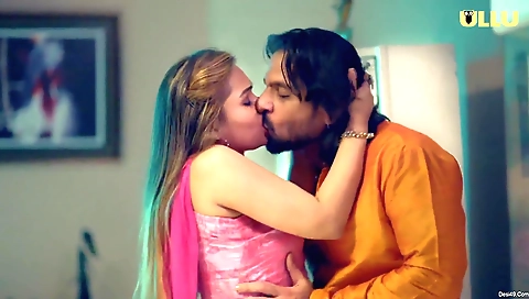 Horny brunette in a sexy red skirt and blouse 2016