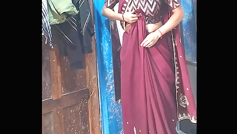 Indian solo female masturbates in her house in her blouse