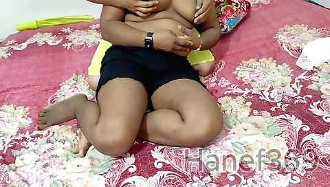 Indian stepsister-in-law fucks her brother in the kitchen