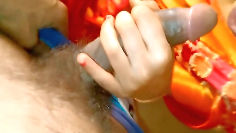 Indian chick with hairy pussy receives a creampie on the bed