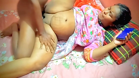 Hot brunette and her boyfriend made love in the living room