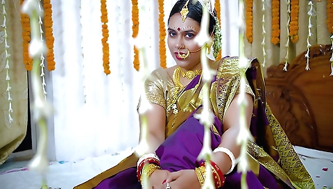 Indian brunette milf with tattooed big tits getting banged