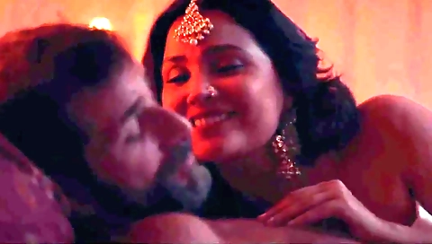 Busty indian milf and her lover have a great time kissing