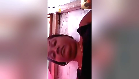 Busty brunette in her sexy lingerie shows her pussy