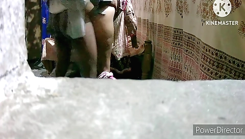 Indian brunette girl in the room with her boyfriend