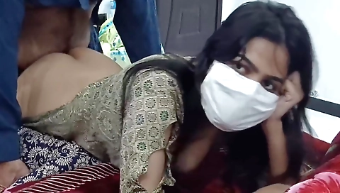 Hot brunette is taking his big dick in her tight pussy