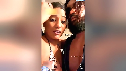 Brunette with a sexy round ass has threesome with a big cock