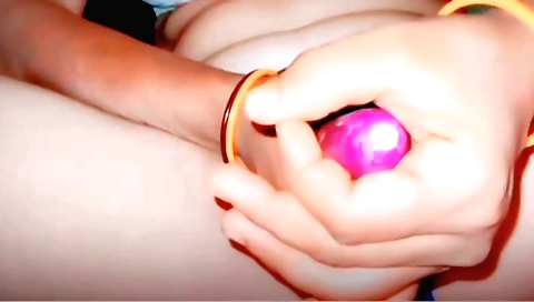 Asian amateur woman eats a toy in her amateur solo video