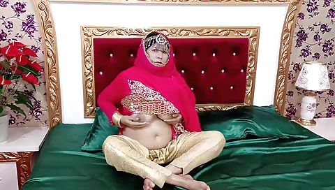 Mature bride masturbates in wedding dress with a dildo