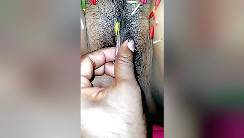 Indian couple share flower bed roleplay in kitchen