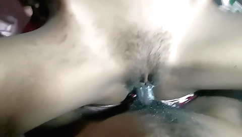 A lovely indian girl gets her hairy pussy fucked hard