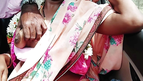 Indian teen 18+ with big ass is having fun with a car