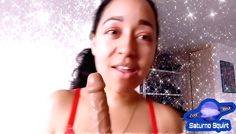 Sexy brunette shows off her face in a makeup tutorial