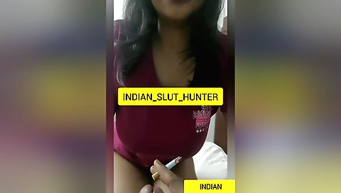 Indian girl needs more followers while she strokes hunters cock
