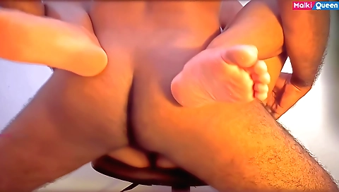 Cute brunette in a pink dress gets fucked on the chair