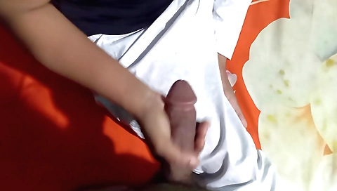 Indian woman gives blowjob during the hot handjob clip