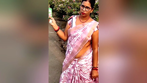 Indian schoolgirl in uniform gets her husband to mass her