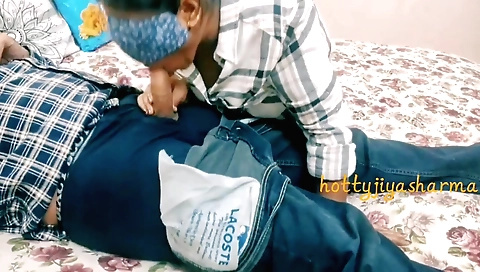 Indian lady with a nice body fucks her friend outside