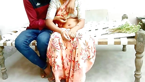 Indian milf fuck her lover's manhood from behind on cot