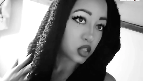 Amateur brunette with sexy features and body makes a wild spell