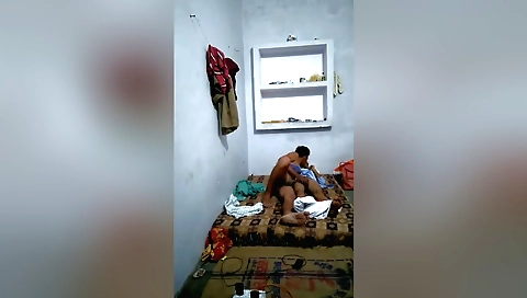 Amateur brunette with small boobs fucked on webcam