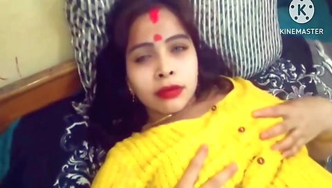 Amateur brunette in stockings and bra in underwear